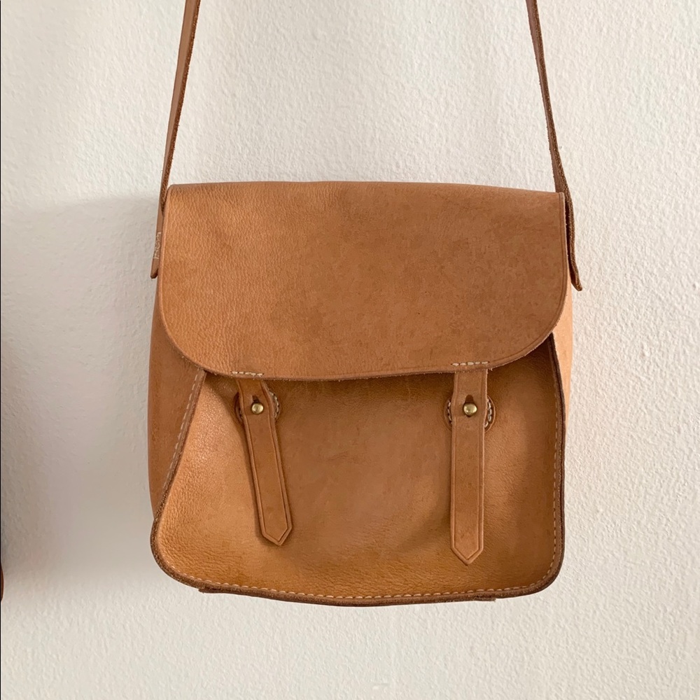 Madewell leather Water Tower crossbody bag tan